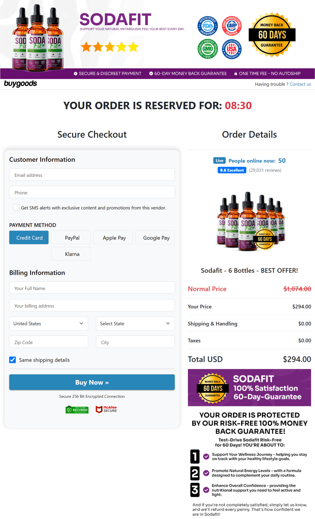 sodafit secure checkout
